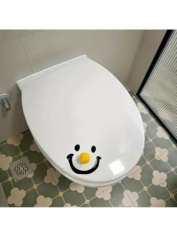 Contemporary Style Dopamine Smile Ball Toilet Lid Lifter, Round Shape, Handheld Toilet Seat Cover Opener for Bathroom