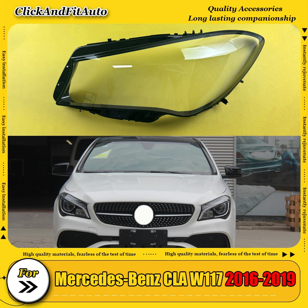 

For Mercedes-Benz CLA W117 2016-2019 Headlamp Shell Lens Headlight Cover Transparent Lampshade Head Lamp Plexiglass
