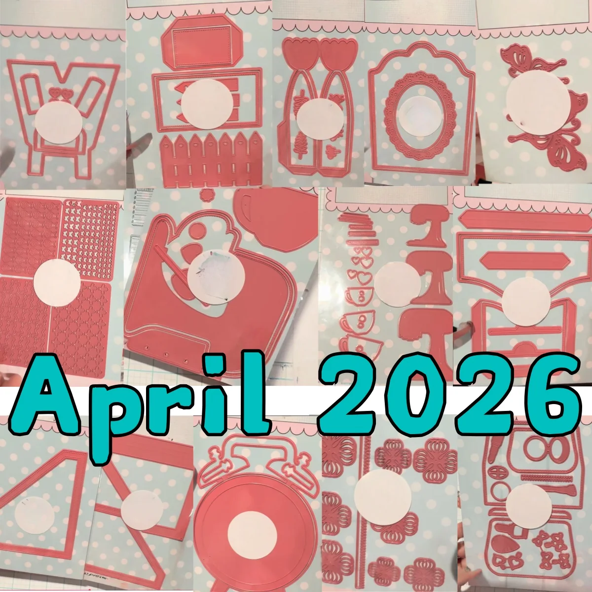 

April 2026 Fence Alarm Clock Cosmetics Fence Metal Cutting Dies Clear Stamps for DIY Decorating Scrapbook Paper Card Embossing