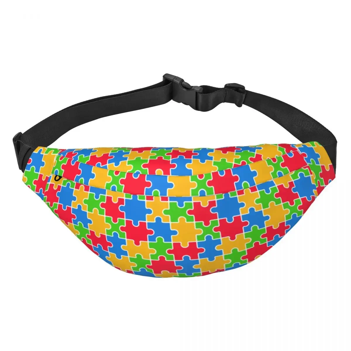 

Custom Fashion Colorful Puzzle Autism Awareness Fanny Pack for Running Men Women Sling Crossbody Waist Bag Phone Money Pouch