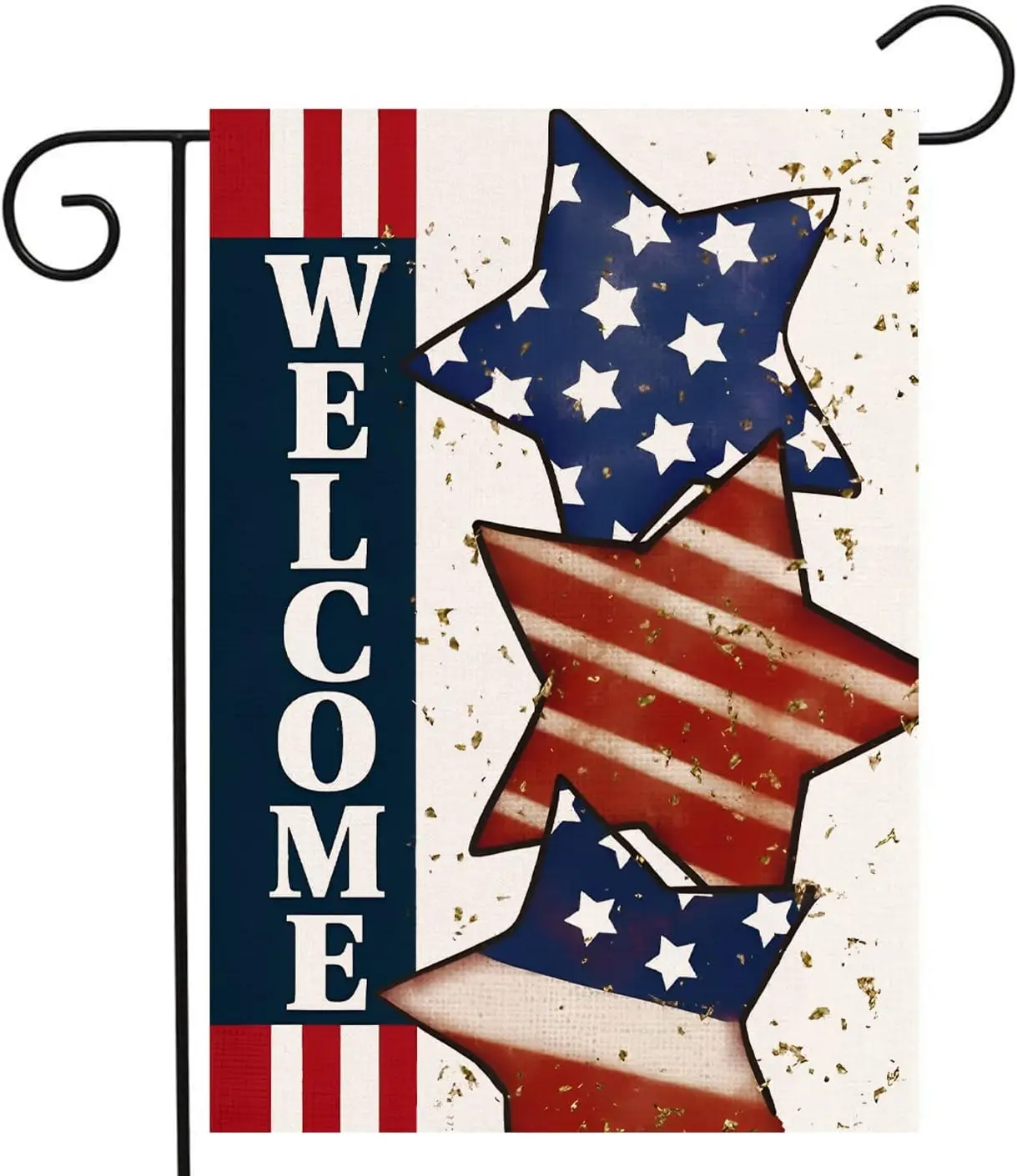 4th of July Decorations American Flag Garden Flag Double Sided Burlap Design Memorial Day Yard Flags Patriotic Stars Small F yyi