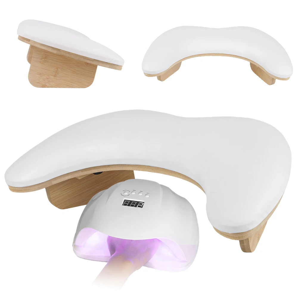 Image of Cuscino per le mani per nail art a due mani Supporto rimovibile portatile Design inclinabile Supporto per manicure Cuscino per le mani Cuscino per cuscino per le mani in materiale PU cod004