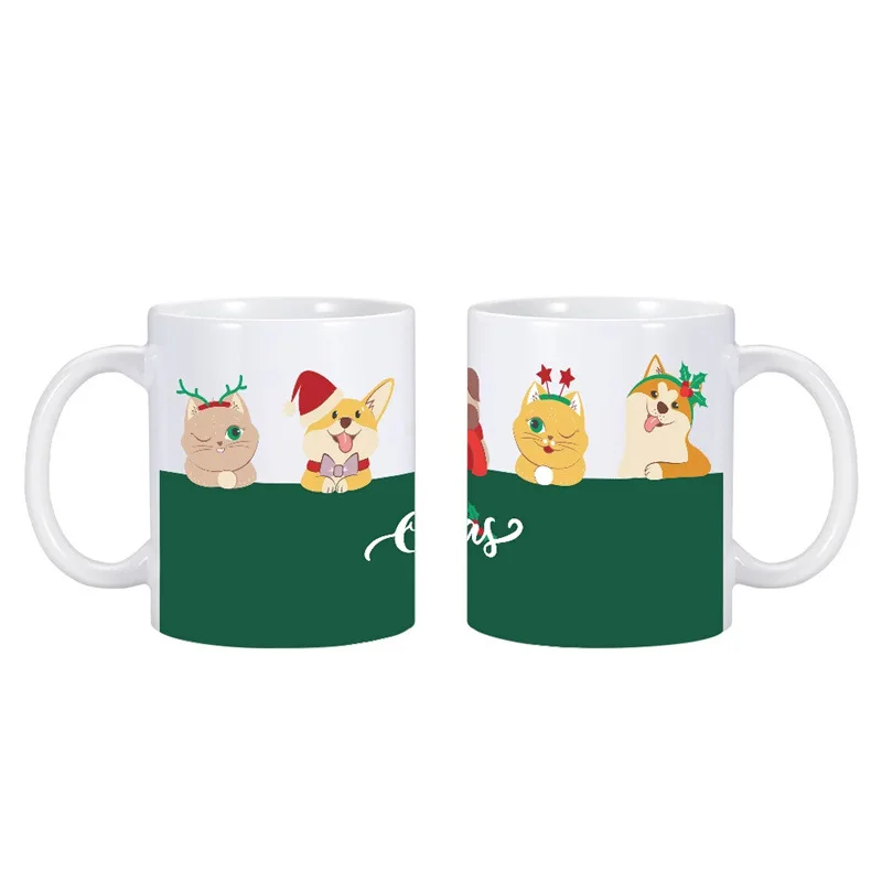 Foreign Trade Christmas Merry Christmas Christmas Peripheral Gifts Cute Dachshund Ceramic Mark Mug