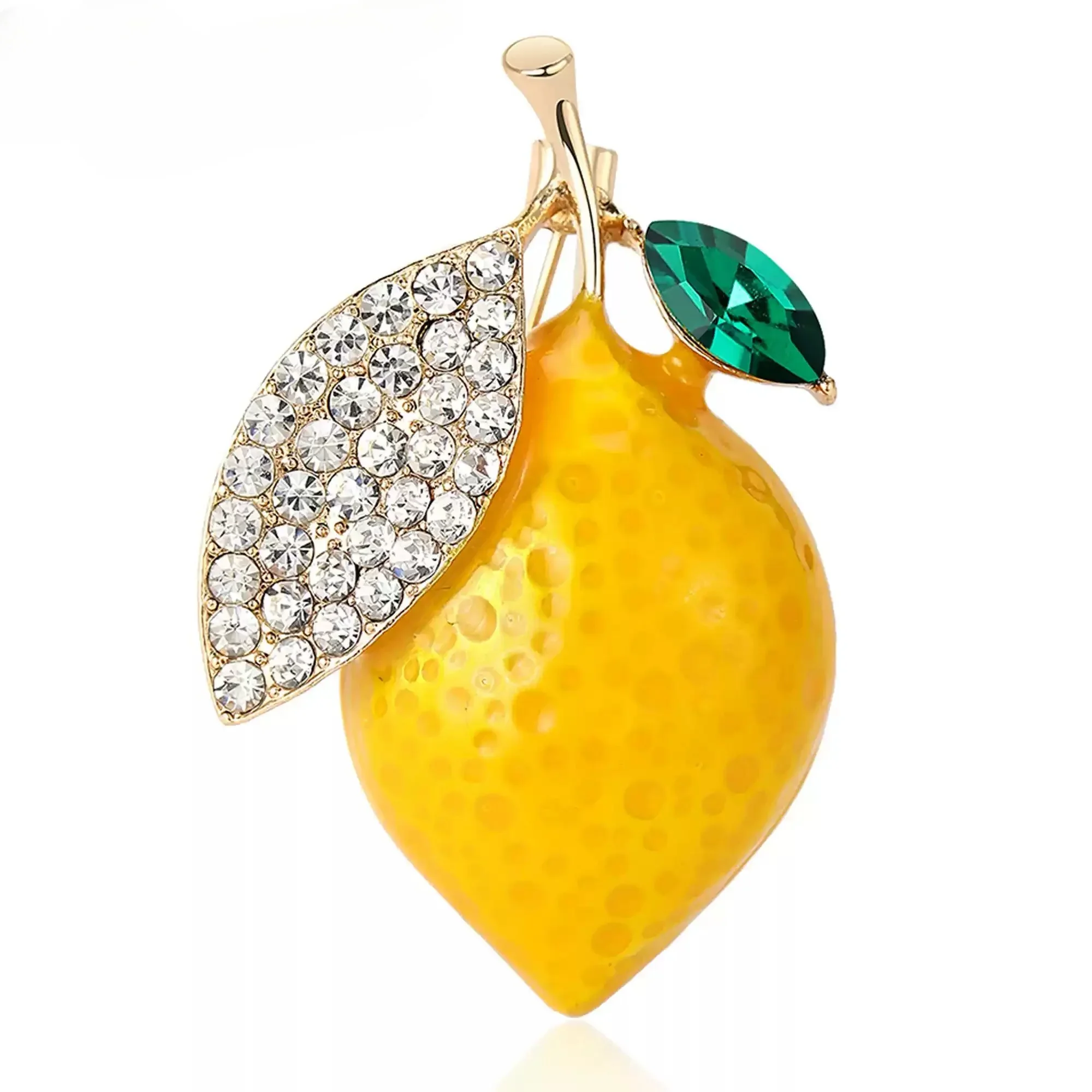 Enamel Fruit Brooch for Women, Cute Yellow Lemon Apple Cherry Pin, Vegetable Lapel Badge for Wedding Party Clothing Jewelry Gift