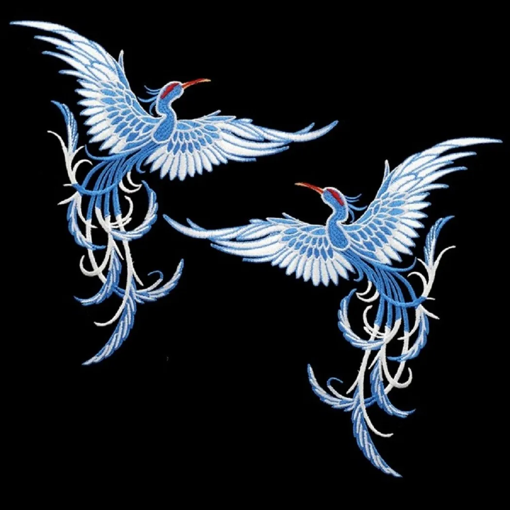 DIY embroidery Chinese style Phoenix large patch sticker Qipao fashion decoration torn hole clothing pattern sticker