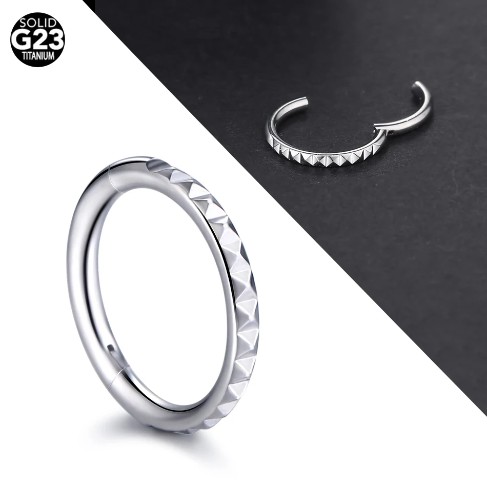 Titanium Piercing Septum Clicker Nose Hoop CZ Piercing Septo Cartilage Helix Tragus Daith Conch Rook Snug Pircing Lobe Earring