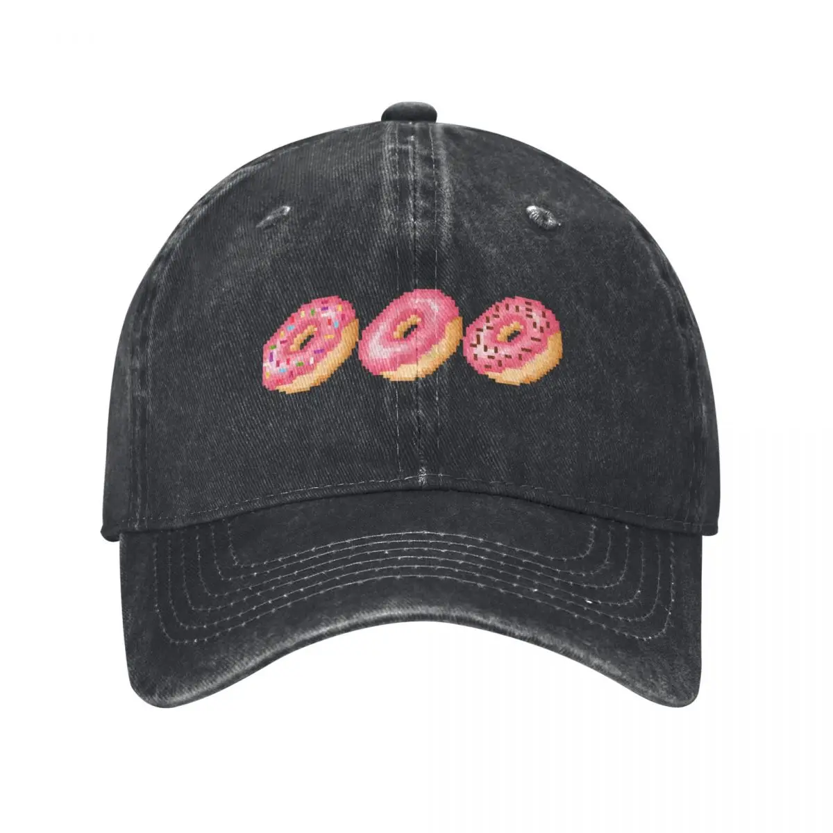 Declicious Retro Pixel Glazed Donut Baseball Cap Golf Cap Fishing cap Snapback Brand Man Mens Women's