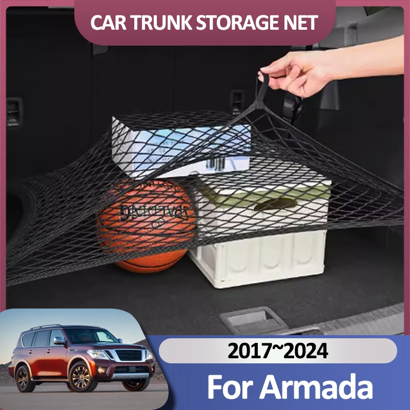 Kofferbak Net Voor Nissan Armada Y62 2017 ~ 2024 2023 Lading Bagage Mesh Nylon Kofferbak Organizer Auto Interieur Accessoires