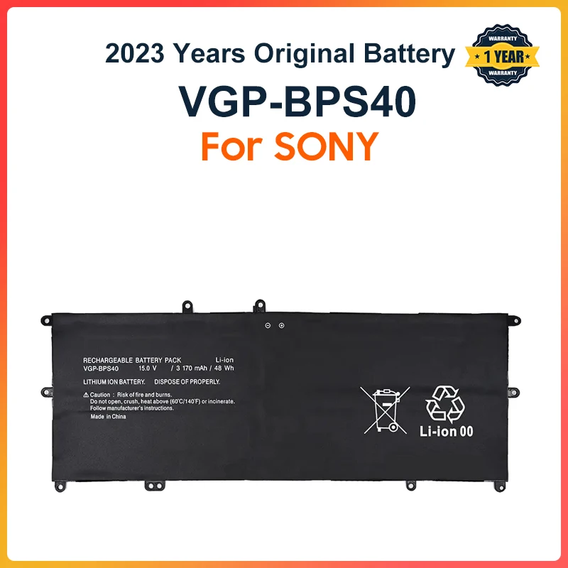 

VGP-BPS40 Laptop Battery For SONY Vaio Flip 14A SVF14N SVF 15A SVF15N17CXB VGP-BPS40 15V 3170mAh Free 2 Years Warranty