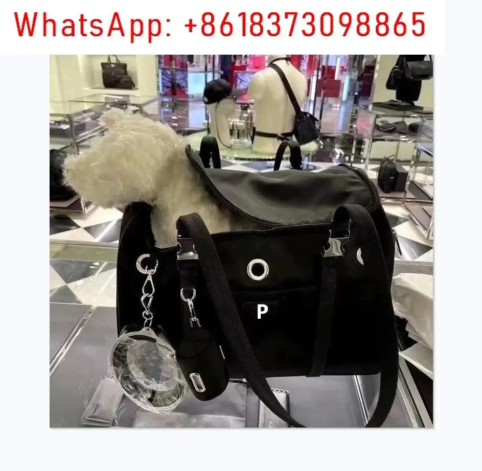 

Brand Like Design Pet Backpack Black Carrier Classic Luxury Dog and Cat Travel Handbag