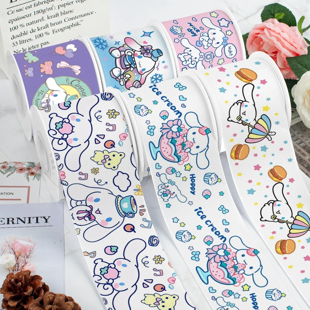 10 Yards Cute Sanrio Japanese Cartoon Ribbon Cinnamoroll Grosgrain Satin Ribbon For DIY Decoration Gift Packing