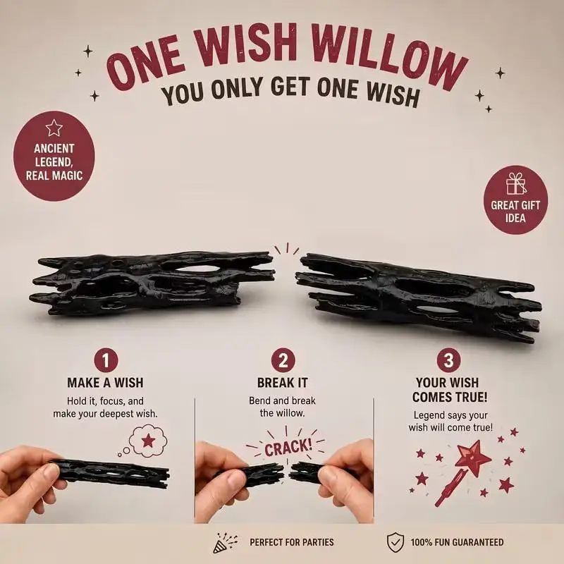 Wish Willow Stick, 3D Printed Willow Tree Staff Figurines & Miniatures, Make A Wish Willow Magic Stick, Home Decor Gift