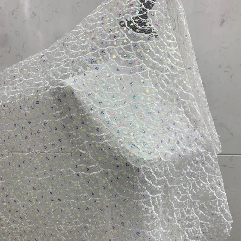 

Ткань из сетки с вышивкой пайетками Cloud Sequin для рукоделия, пошива юбок, аксессуаров для одежды, кружевных изделий, модных тканей, продается на метры.