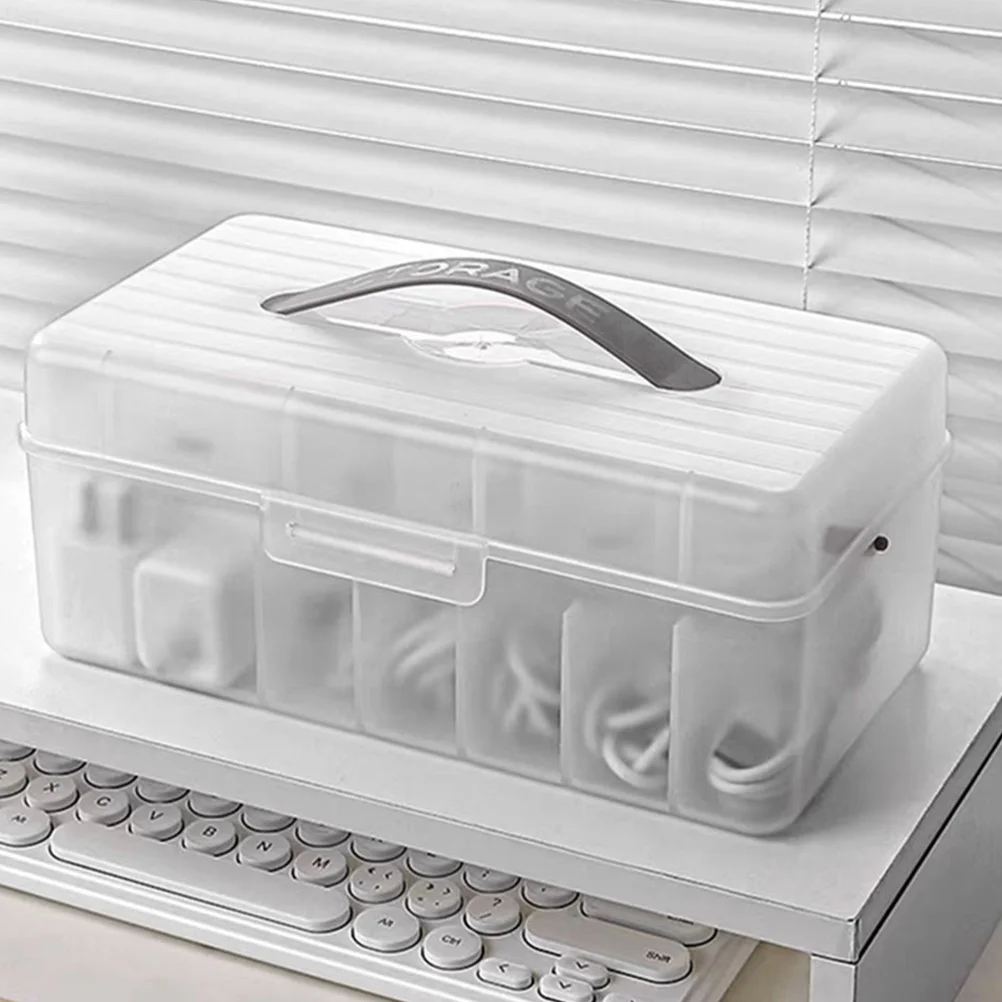 

Cord Organizer Storage Box with Lid Cable Management Case for Desk Office Storage Cable Management Box