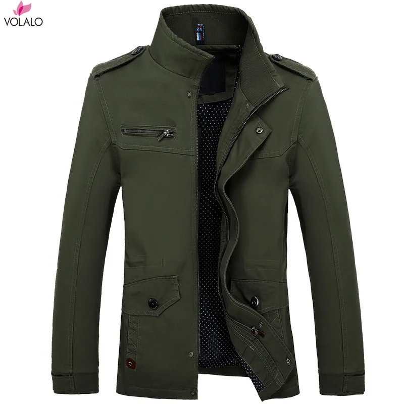 VOLALO Men Jacket Coat New Fashion Trench Coat New Autumn Winter Brand Casual Silm Fit Overcoat Jacket Male M-5XL