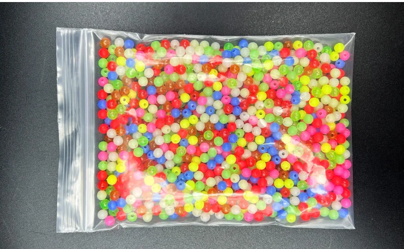 ShareShark 1000 Stück/Beutel Nachtfischen Leuchtperlen 5mm Gemischte Farben Fluoreszierende Perlen Köder Weichköder Texas Rig Angelzubehör – Detail 9