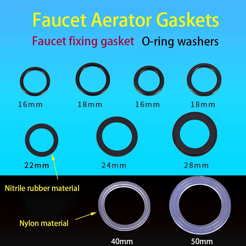 

Kitchen Basin Faucet Gasket O-ring Gasket Fixed Foot Aerator Anti-leakage Water Seal Repair Parts Nylon Nitrile Rubber Washers