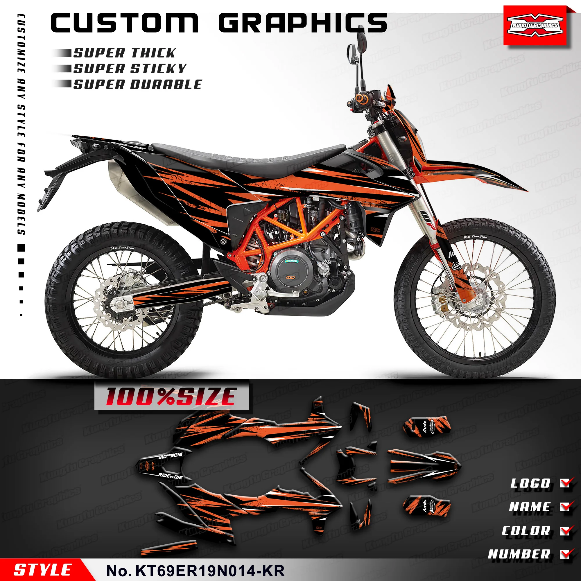 

Гоночная наклейка KUNGFU GRAPHICS для мотоцикла KTM 690 SMC R 690 Enduro R 2019 2020 2021 2022 2023 2024, восстановление