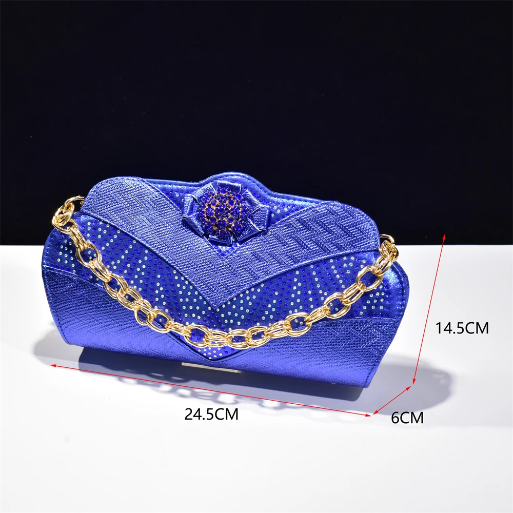 New Arrival Evening Bag Shoulder Chain Party Handbag Rhinestones Fashion Elegant Wedding Women's Handbag Crystal Small Wallet