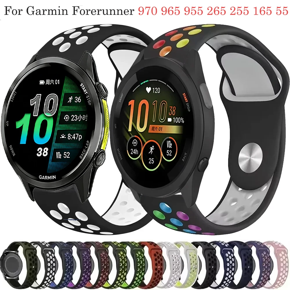 22mm 20mm 18mm Silikonarmband für Garmin Forerunner 970 965 955 265 165 55 Venu 4/3 Armband für Garmin Vivoactive 6 5 Gurt