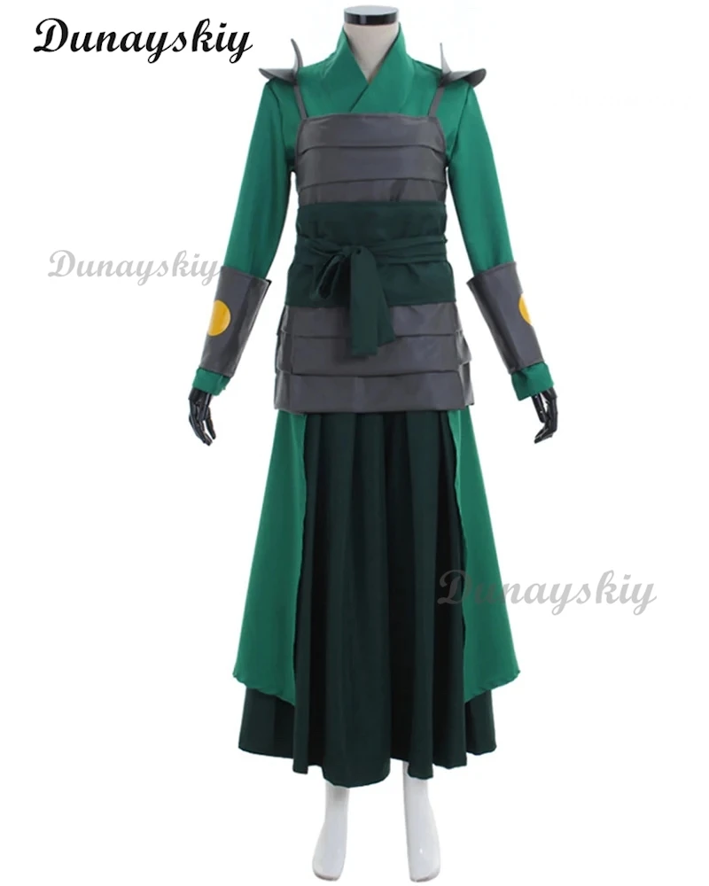 Avatar: The Last Airbender Kyoshi Warriors Leader Suki Cosplay Uniform Green Dress Outfit Clothing Anime Cosplay Costume Wig