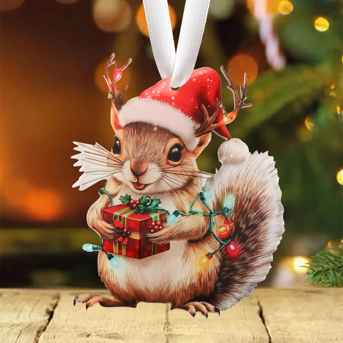 

1pc Christmas Cute Cartoon Animals Pendant Ornaments Beautiful Acrylic Ornament for Home Party Decoration Car Decor Accessories