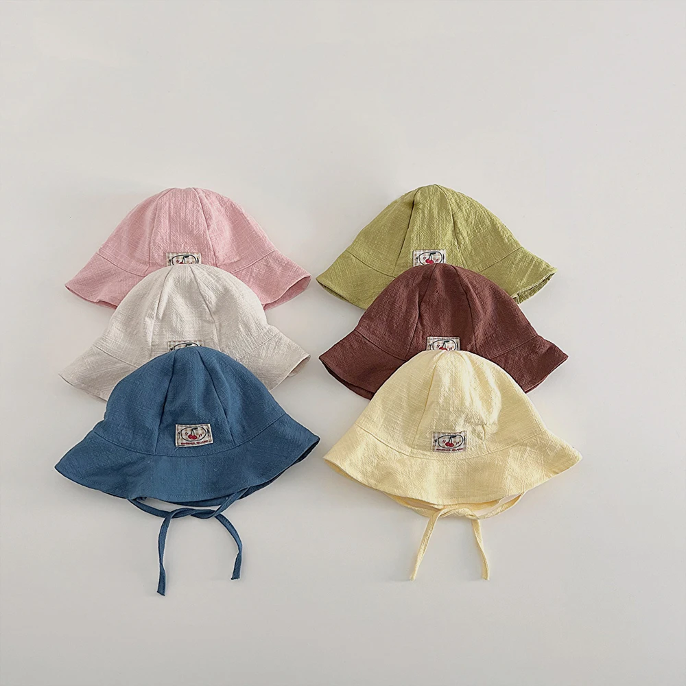 

Spring Summer Thin Baby Fisherman Hats Lovely Cherry Pattern Kids Boys Girls Sun Hat Autumn Cotton Children Caps
