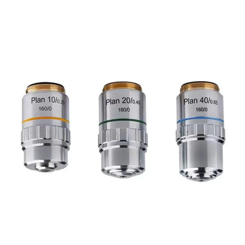 Objectif de microscope 10X/20X/40X 195, achromatique à champ plat, téléobjectif, pour testeur de micro-dureté Vickers pour microscope sur support