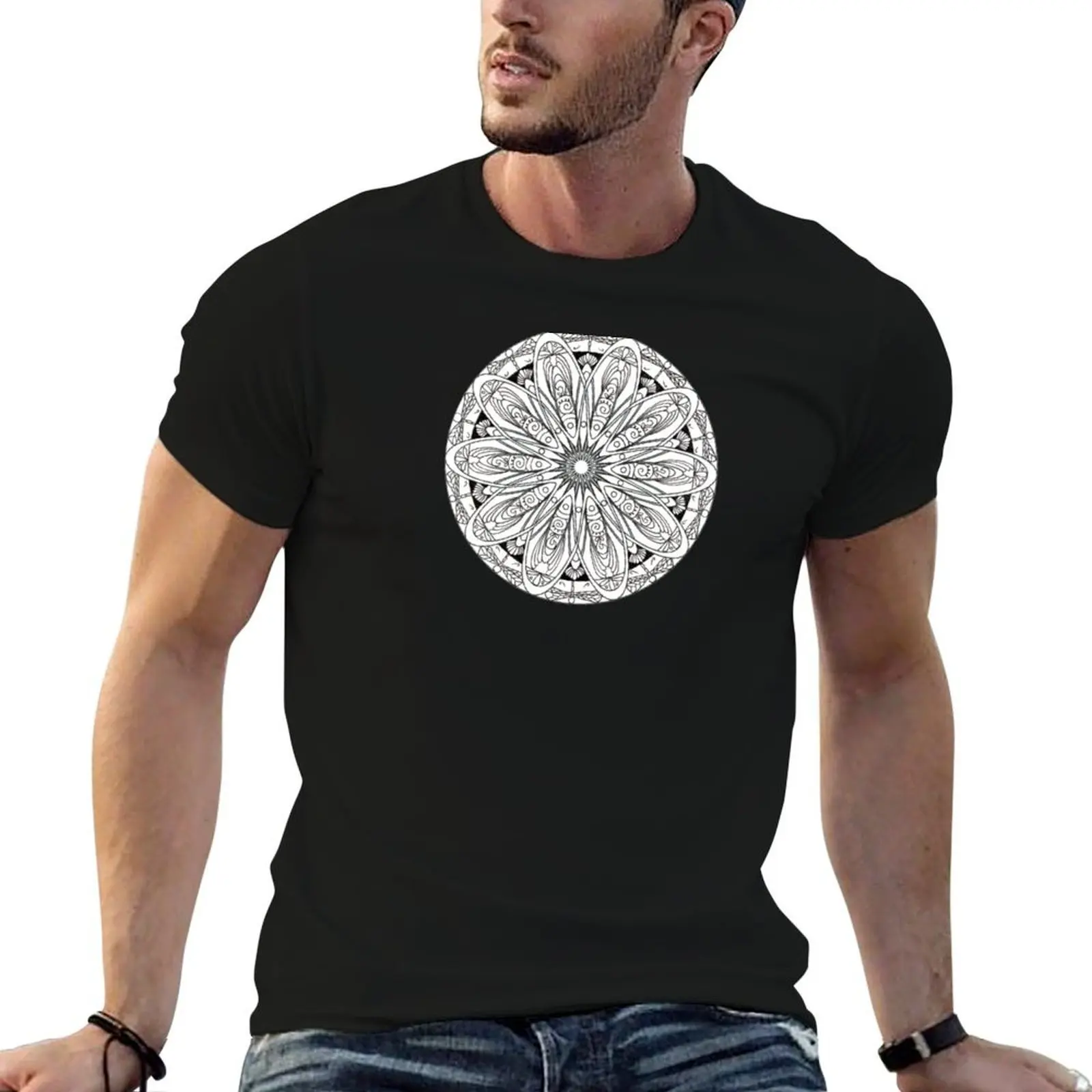 

Dragonfly Hand drawn Design Mandala T-Shirt man t shirts for men t shirt custom print T-Shirt