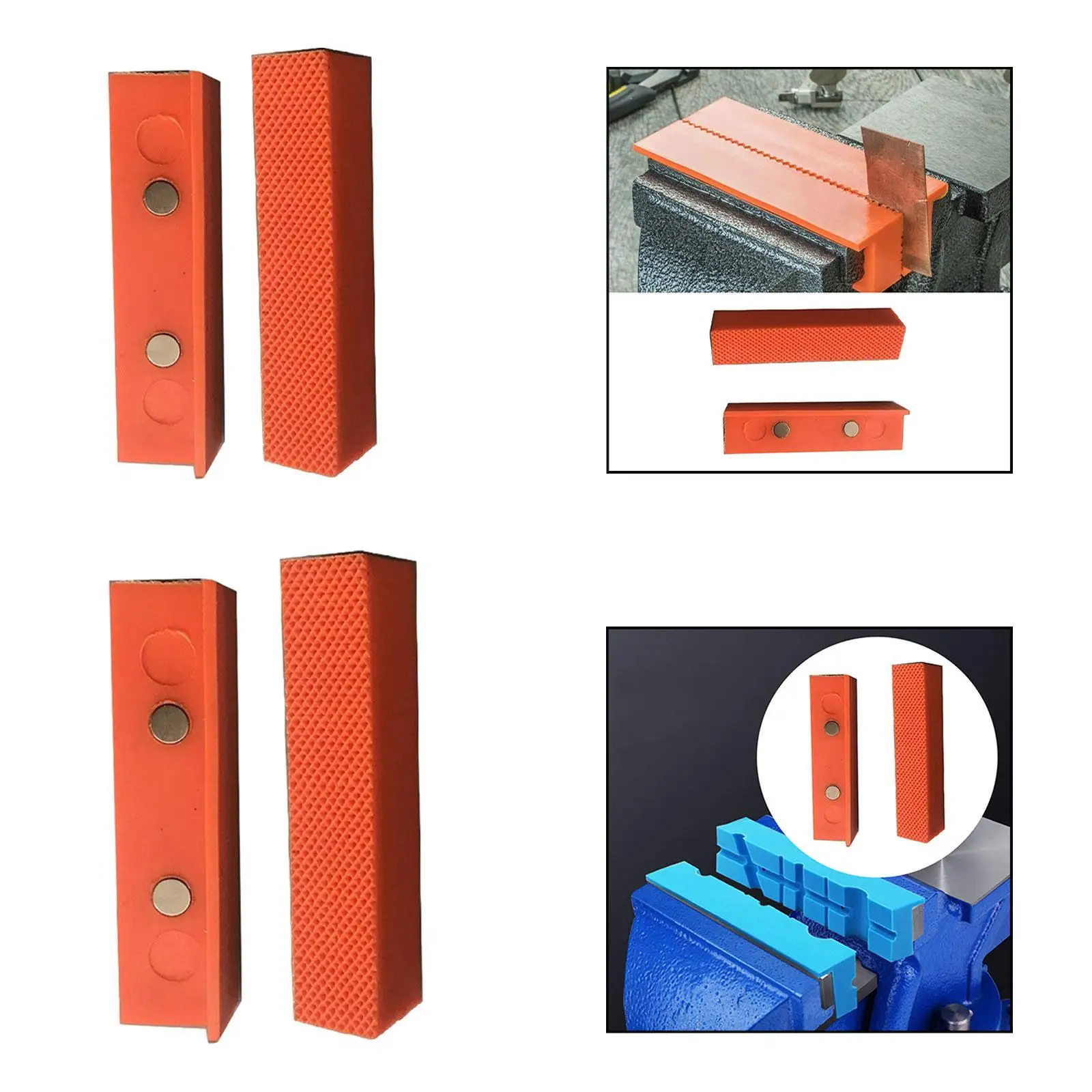 2 Pieces Magnetic Vise Jaw Pads Universal Premium Multipurpose Protector