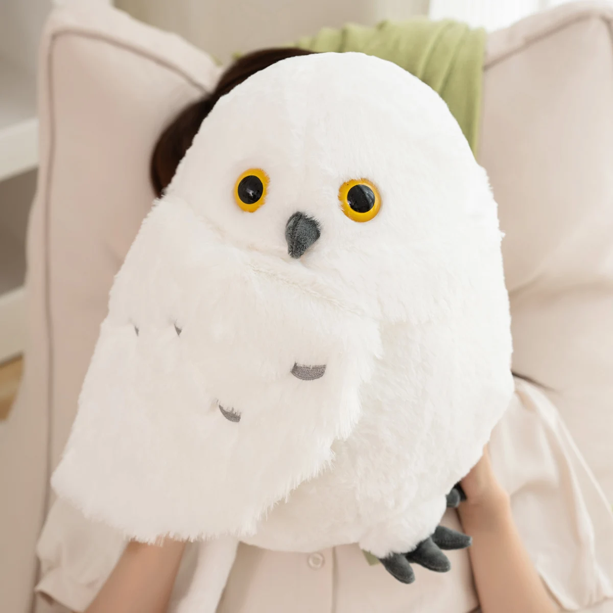 دمية على شكل بومة ناعمة ورقيقة لطيفة مع رأس مائل، وسادة دمية على شكل بومة لتزيين هدية عيد ميلاد للحفلات. #3