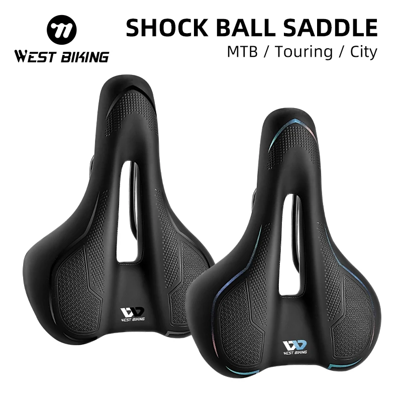 WEST BIKING MTB Comfortable Bike Saddle Shock Absorber Versatile Saddle Road Bike Commuter Bike Seat Professional Bicycle Parts