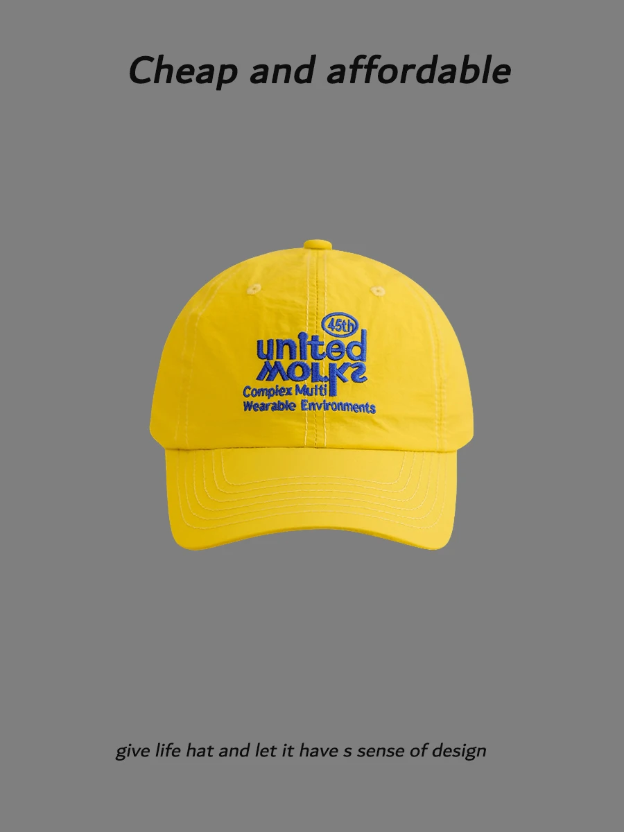 Spring and summer quick-drying baseball cap female soft top street embroidery couple sun hat showing face small cap