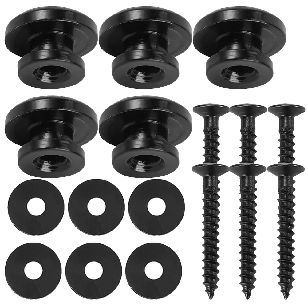 

6Pcs Guitar Strap Locks Mushroom Head Metal Anti-Skid for Electric Guitar Bass Strap Button Nails Durable Fixator
