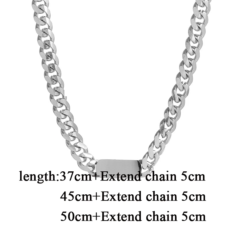 Punk Custom Text Name Logo Cuban Chains Necklaces For Men Women Fashion Stainless Steel necklace wholesale