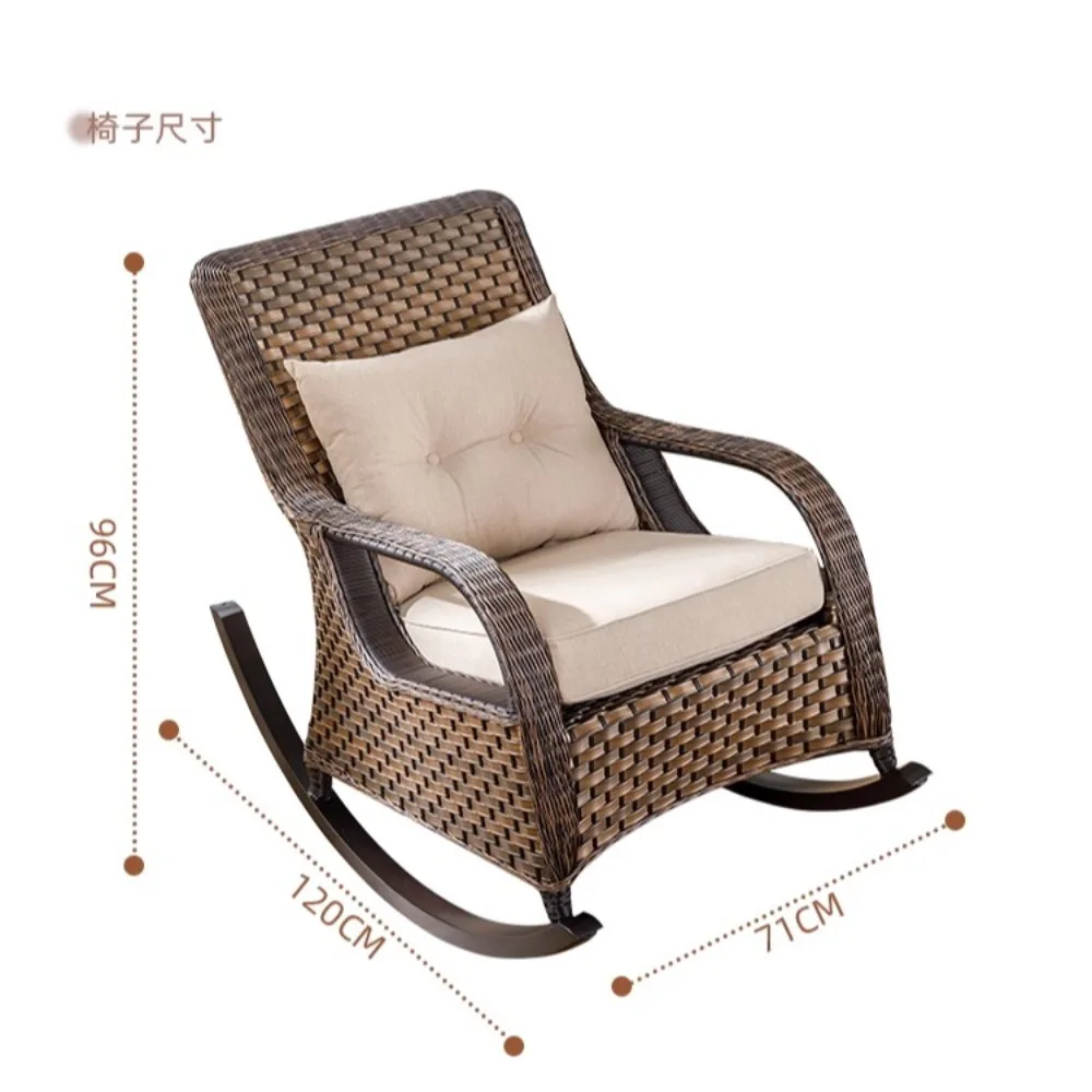 

Rattan recliner balcony tea table and chair combination can lie down and sleep lunch break happy chair