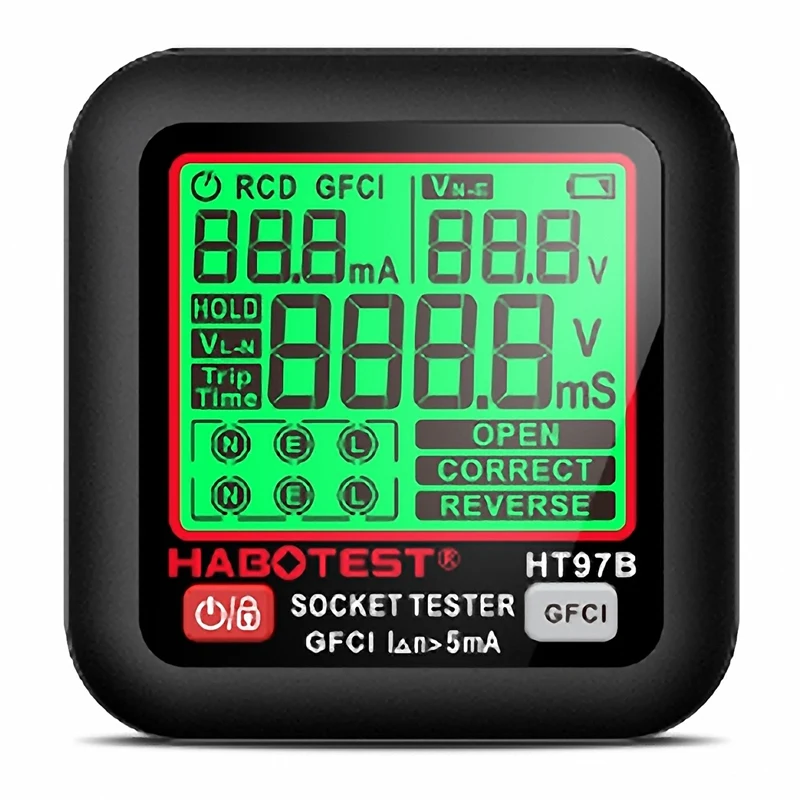 HABOTEST HT97 Digital Socket Tester Smart Voltage Detector Outlet Checker