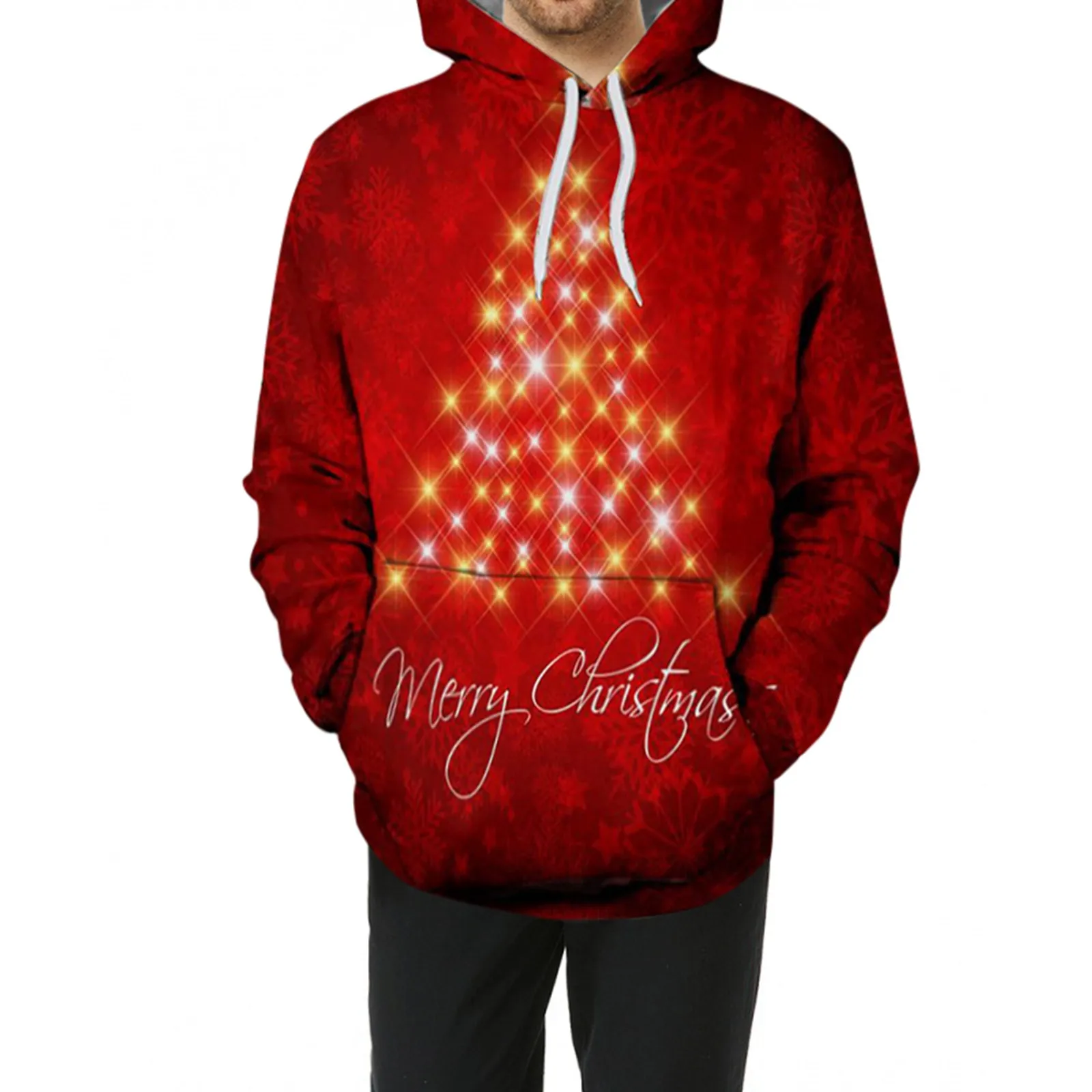 

2024 Christmas tree Xmas Santa Snowman Claus Hoodie Men Autumn Winter 3D Print Pullover Sweatshirt Plus Size Streetwear Clothing