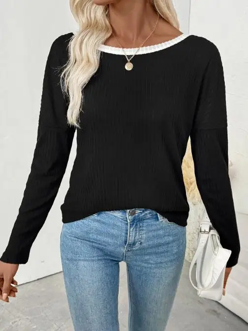 New Fashion Women's Clothing New Style for Autumn 2025 Sexy Backless T-Shirt Pullover Tops with Bowknot Design