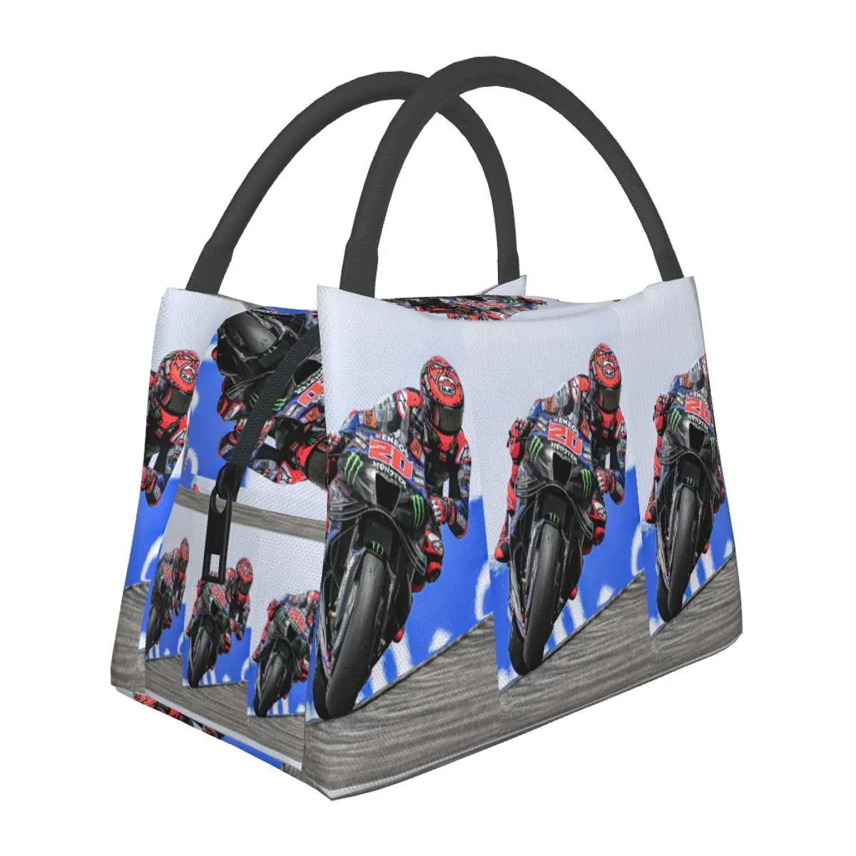 

Fabio Quartararo French Motorcycle Racer Insulated Lunch Bag Food Boxes Portable Container Cooler Thermal Lunch Box Tote