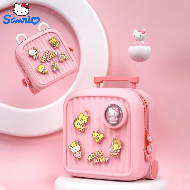 Cartoon Hello Kitty Kawaii Girl Boy Kids Travel Backpacks Diy Student Luggage Backpack Anime Figure Kawaii School Bags Gifts