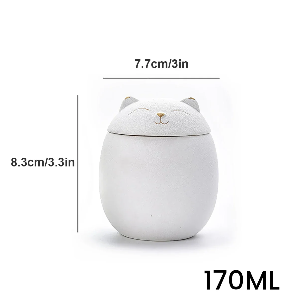 Black/White 500ml Urn for Pet Ashes Cat Shape Memorial Cremation Urns-Handcrafted Decorative Urns for Funeral Cat urn Dog urn