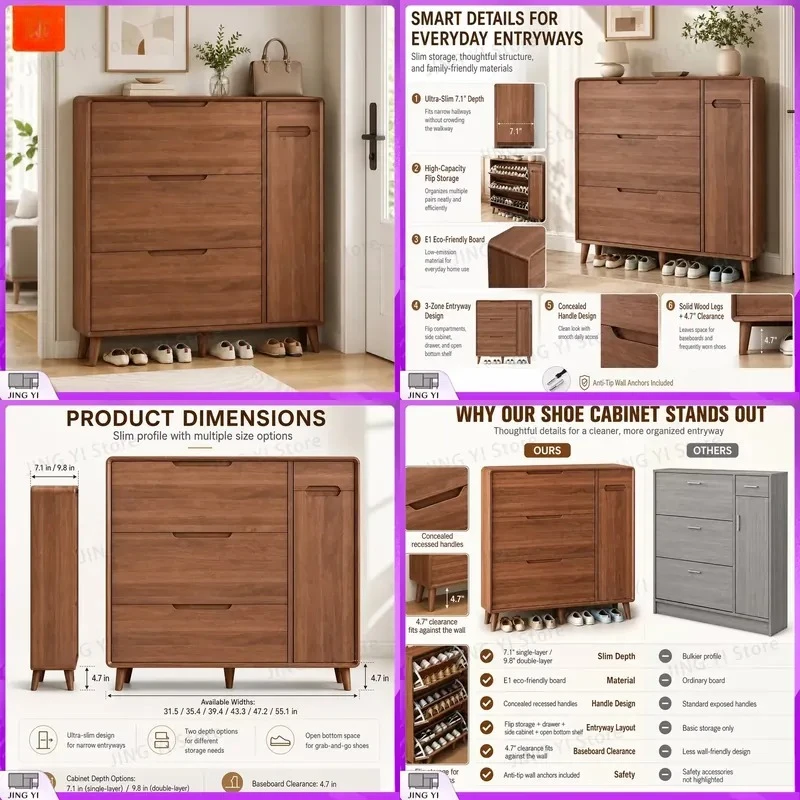 Multi Layer Shoe Rack Cabinet Large Capacity Entryway Doorway Display Shelf Fashion Organizer Storage Unit for Home