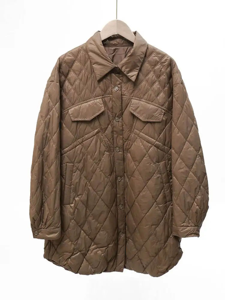 

Легкая повседневная женская зимняя куртка-пуховик с утяжкой на талии, теплая, средней длины, прямого кроя, наполнение 90% пухом