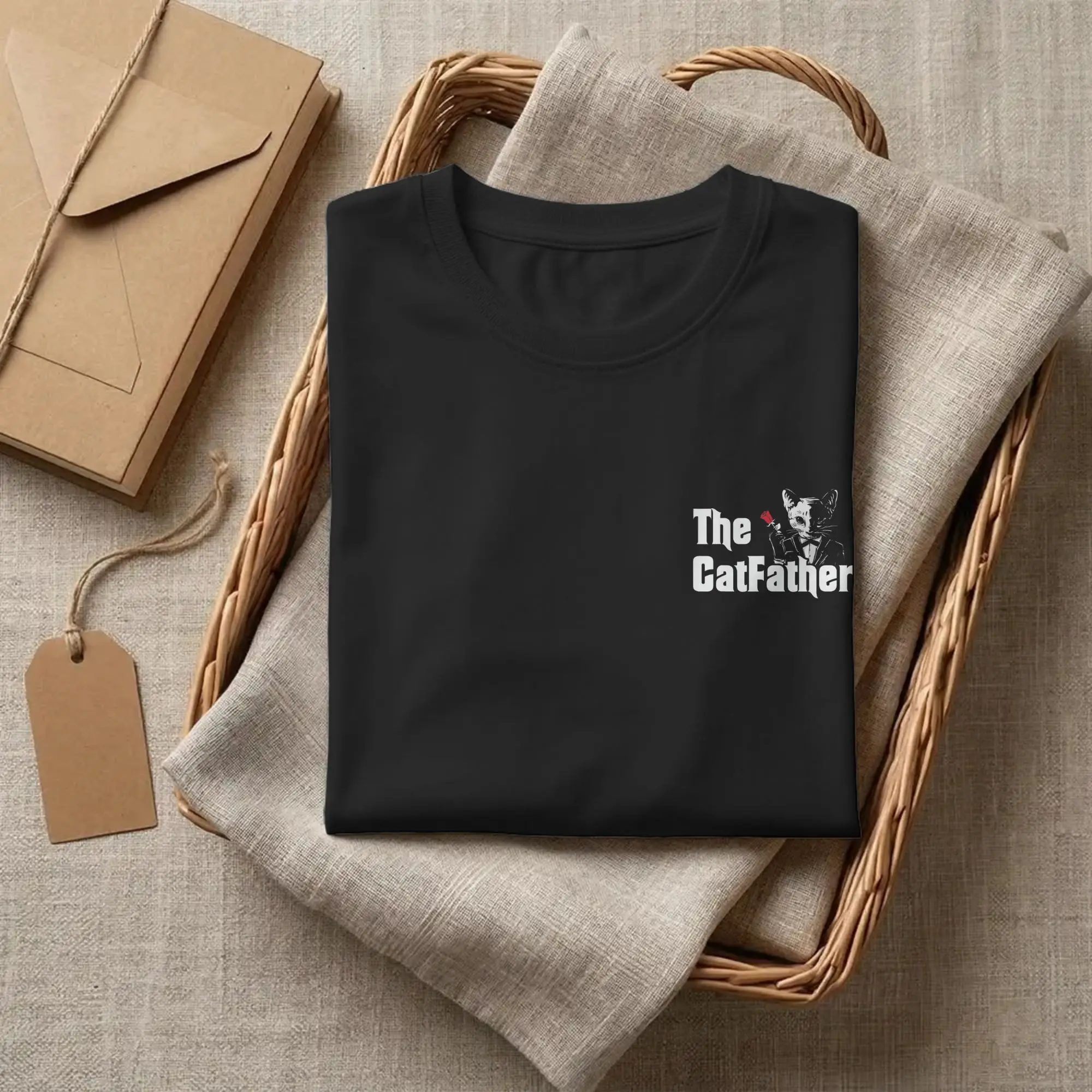 CatFather Cat-Mafia Parodie Humour T Shirt Men Cotton Funny T-Shirt O Neck Feline Gentleman Tees Short Sleeve Clothes Plus Size view 4