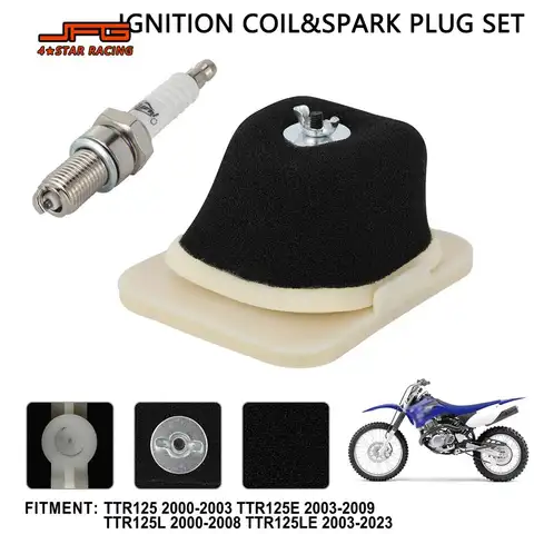 Motorcycle Air Filter Cleaner Spark Plug Set Accessories For YAMAHA TTR 125 125E TTR125L 2000-2008 TTR125LE 2003-2023 Dirt Bike