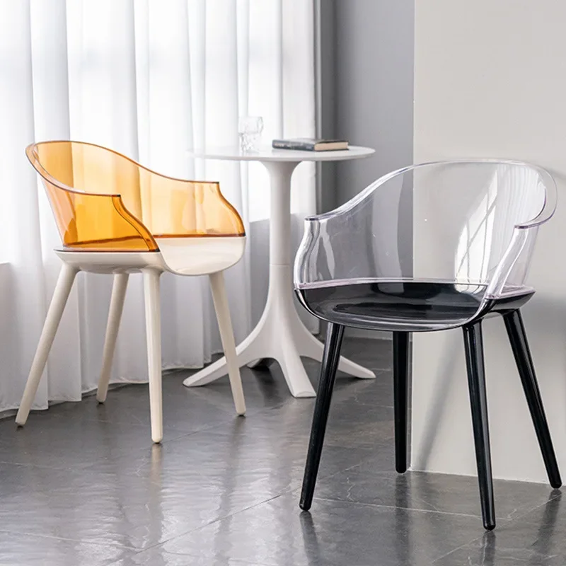 Nordic Transparent Symbian Ghost Back Chair Acrylic Dining Casual Creative Plastic Crystal Chair