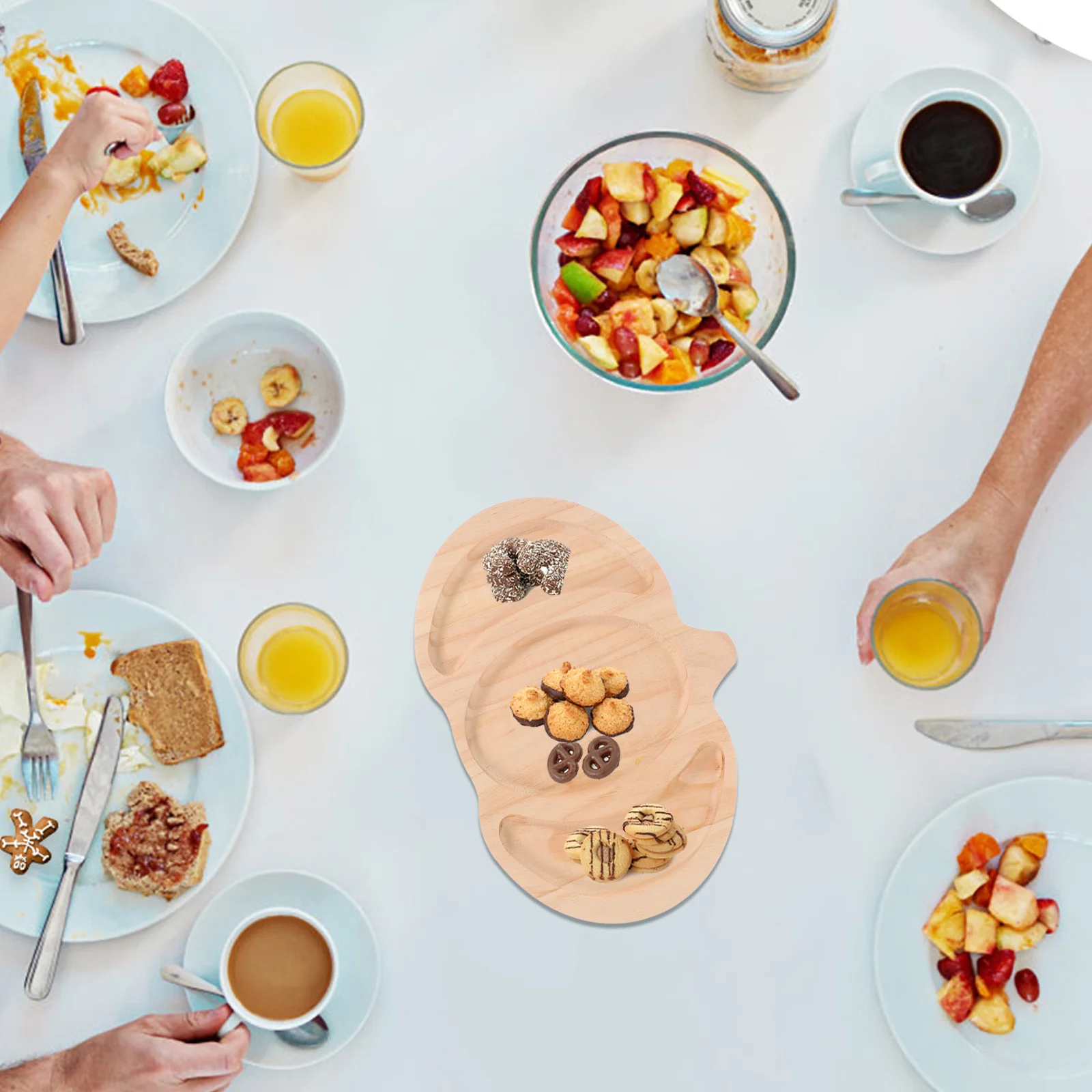 

Halloween Pumpkin Serving Tray Sturdy Wood Material with Multiple Compartments for Appetizers Desserts Party Food Display