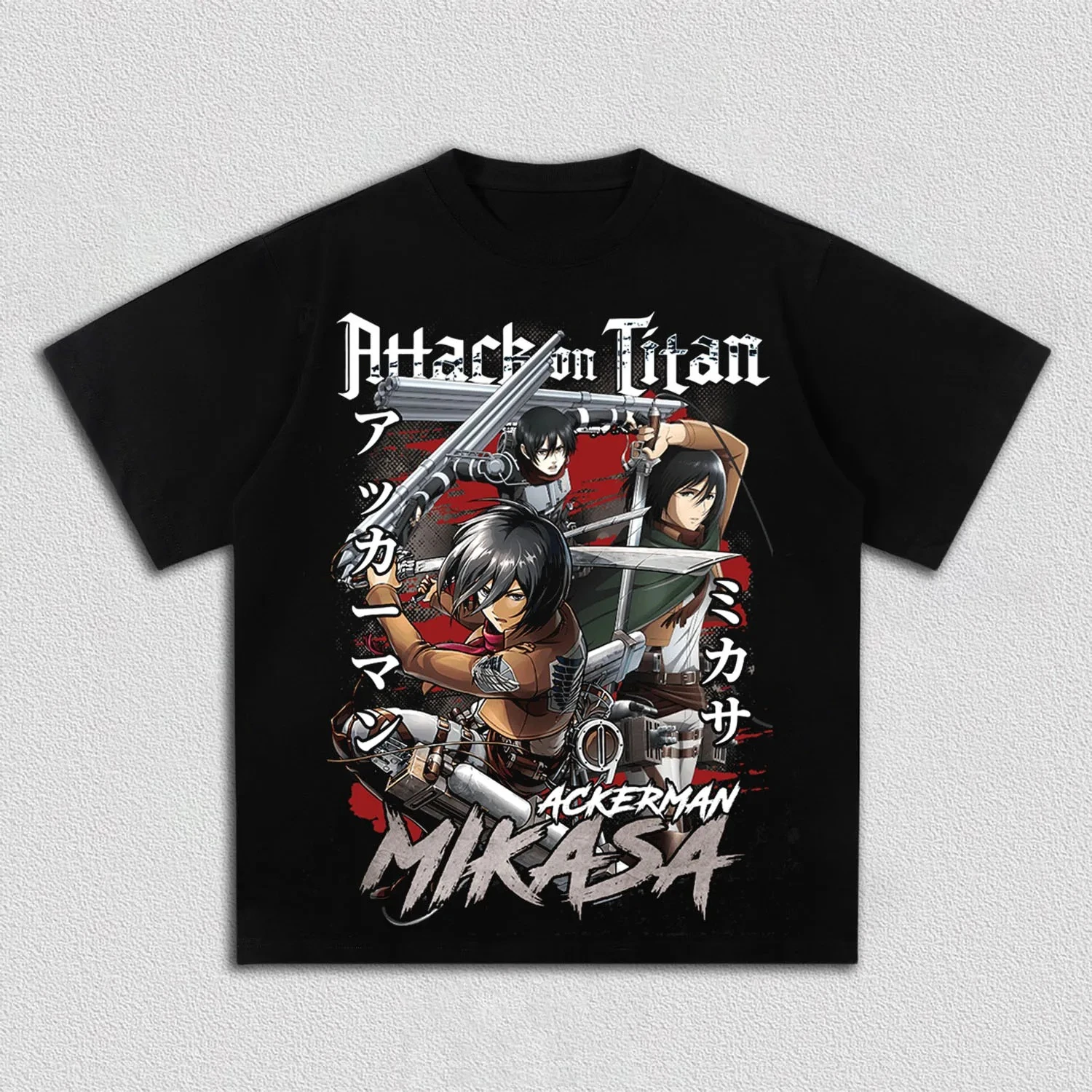 Attack on Titan Mikasa·Ackerman Anime Printing T-shirt Men's Clothing Women's 2026 Summer New High Quality Cotton T Shirt