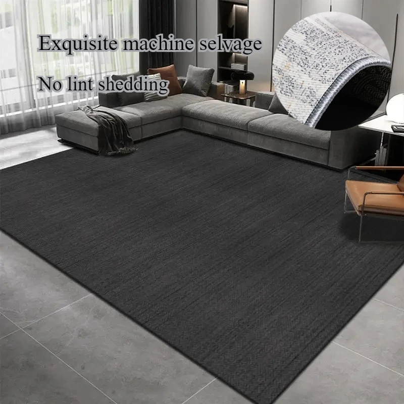 

Solid Color Living Room Carpet Simple Rugs for Bedroom Decoration Maison Dirt Resistance Black Floor Mat Large Area Parlor Rug